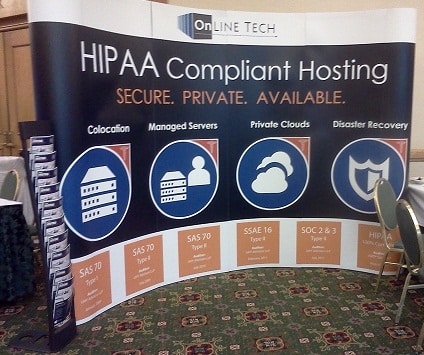 Online Tech's HIPAA Compliant Hosting Booth at Indiana HIMSS Fall Technology Conference